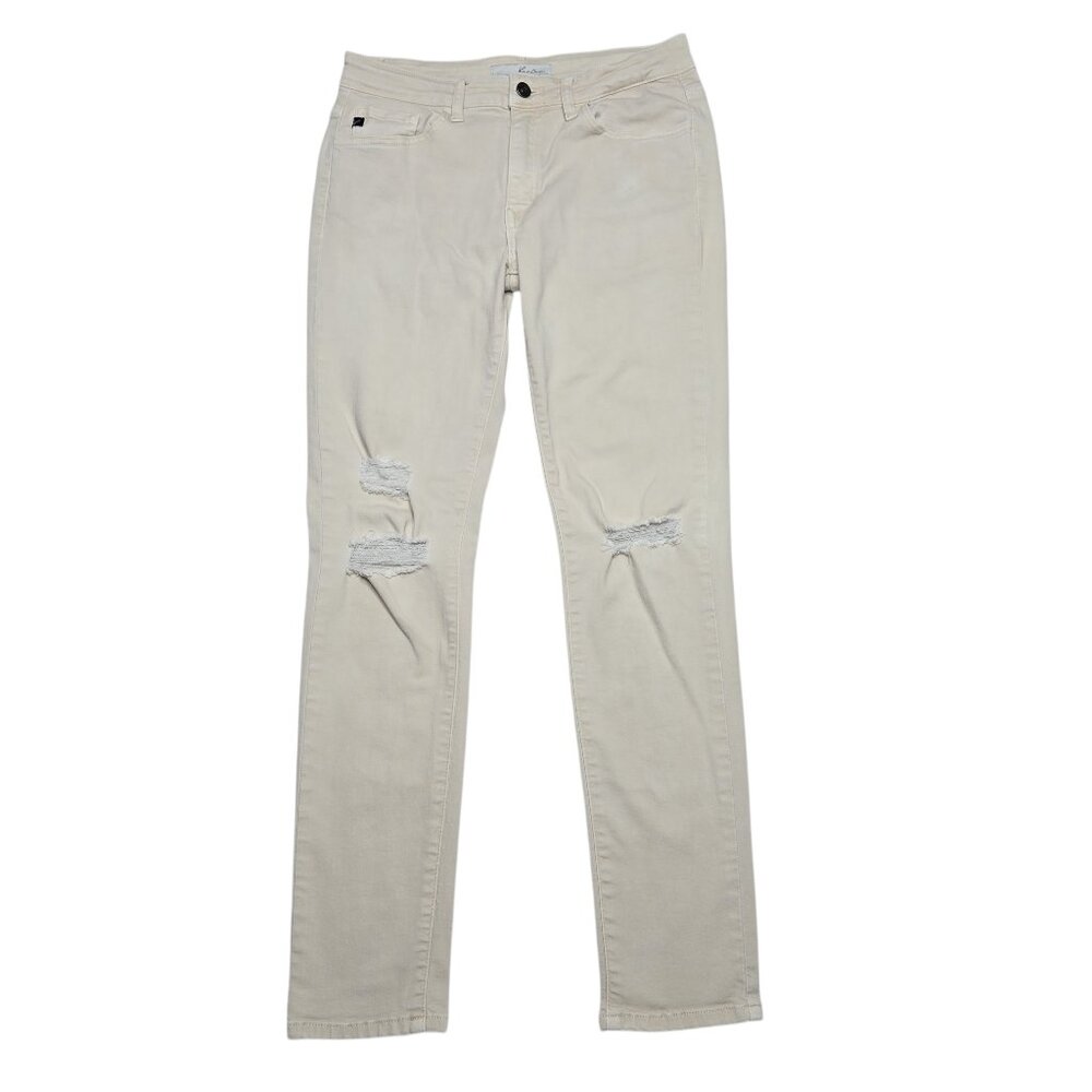 KanCan Jeans Womens 11 29 Beige Distressed Skinny Stretch Denim Pants Casual‎